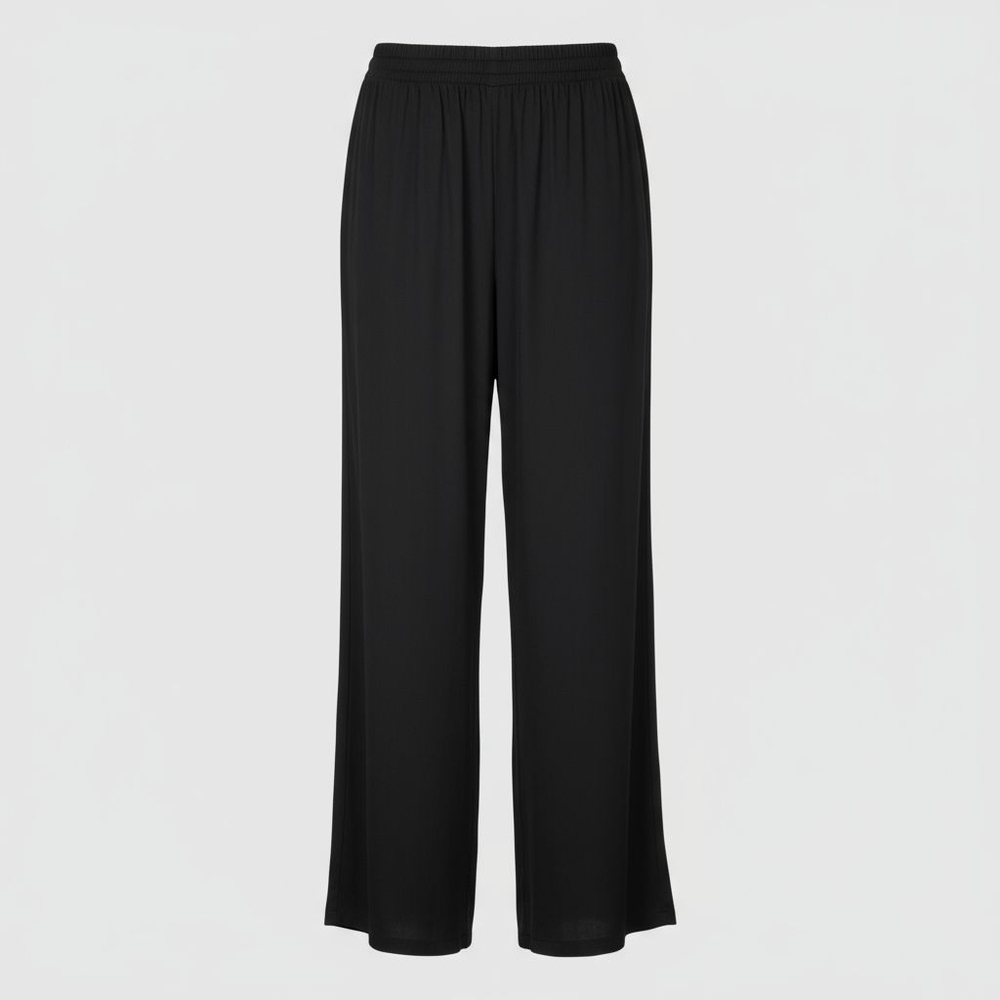 Philosophy Black Wide-Leg Flowy Palazzo Sheen Pants Med Office Business Dressy